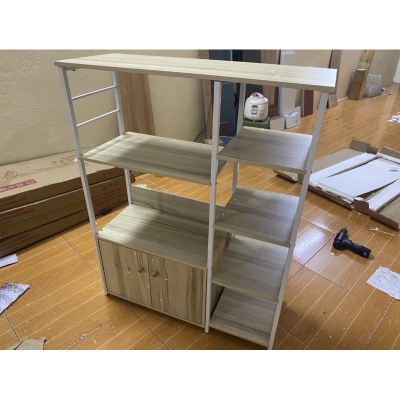 [Giá xưởng] Kệ bếp, kệ lò vi sóng đa năng LCI-4584T (80*100*30cm),Gỗ MDF dày 12mm chống thấm,chân thép hộp sơn tĩnh điện | BigBuy360 - bigbuy360.vn