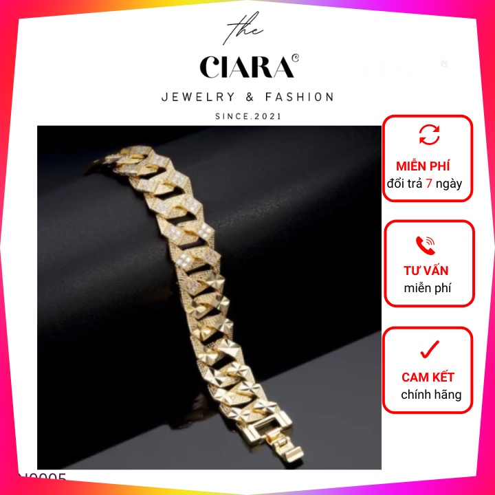 Lắc Tay Nam ⚡𝐒𝐈𝐄̂𝐔 𝐒𝐀𝐍𝐆⚡Lắc Nam Mạ Vàng 18k Cao Cấp CIARA - LN0005