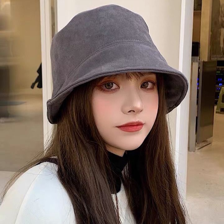 Nón Tai Bèo Da Lộn Màu Trơn Phong Cách Hàn Quốc Dễ Phối Đồ