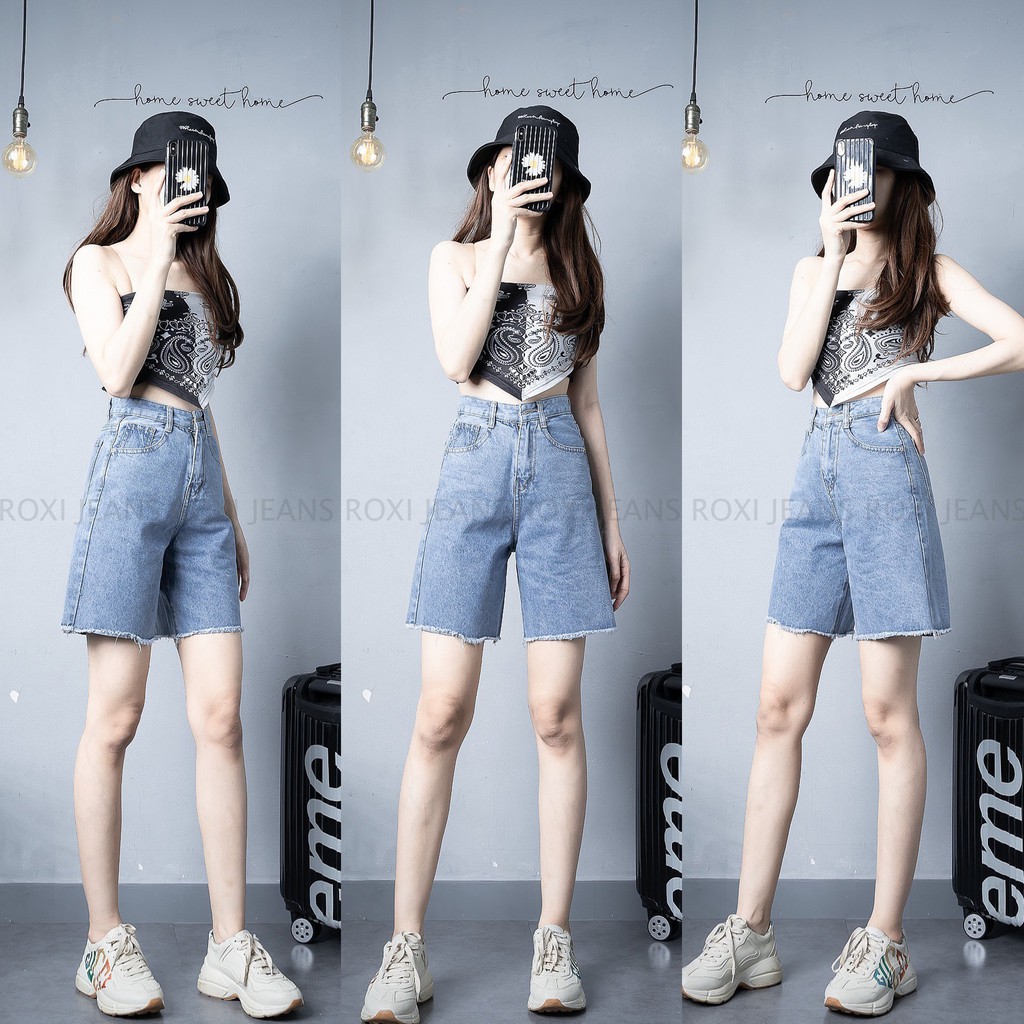 Quần Jean Ngố Nữ Lưng Cao Basic Chất Đẹp Rách Gối Đẹp | BigBuy360 - bigbuy360.vn