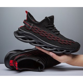 Giày thể thao nam đen viền đỏ - giày sneaker nam đen vảy rồng cực chất