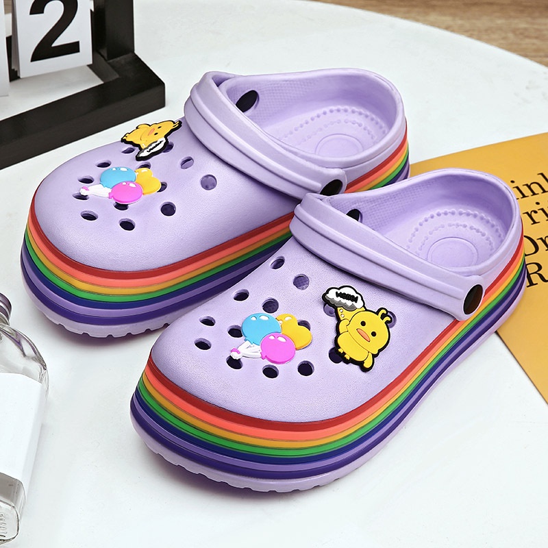 Dép Bít Mũi Đế Dày Chống Trượt Thiết Kế Đục Lỗ Mẫu Mới Thời Trang Mùa Hè Cho Nữ 2022