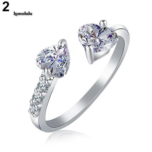 Nhẫn Hở HìNh TráI Tim ĐíNh Đá Zircon Giả