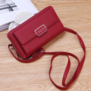 Ví da cầm tay kiêm túi đeo chéo 2in1