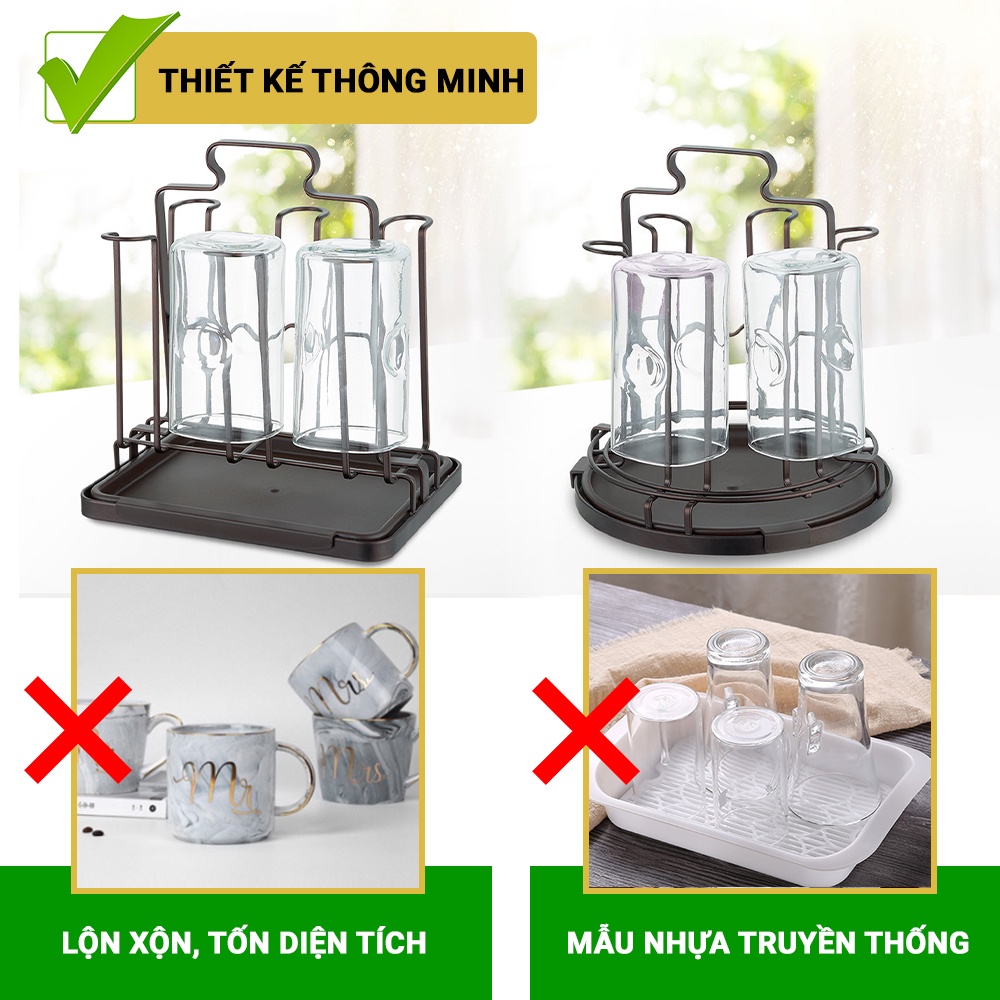 Khay úp cốc úp ly có khay hứng nước LABI VN LB057