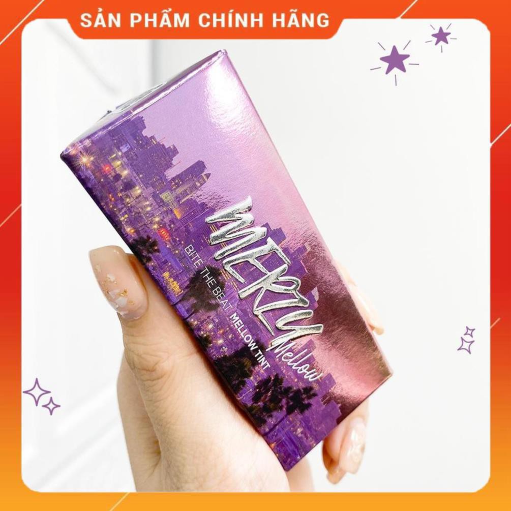 Hàng chính hãng_free ship Son Kem Lì, Siêu Mịn Merzy Bite The Beat Mellow Tint 4g