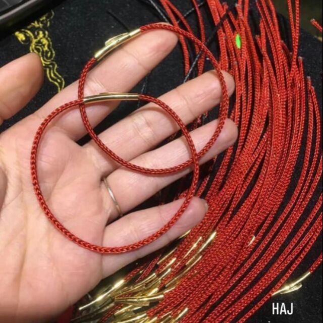 Vòng tay dây cáp  xỏ charm - lu thống mạ vàng