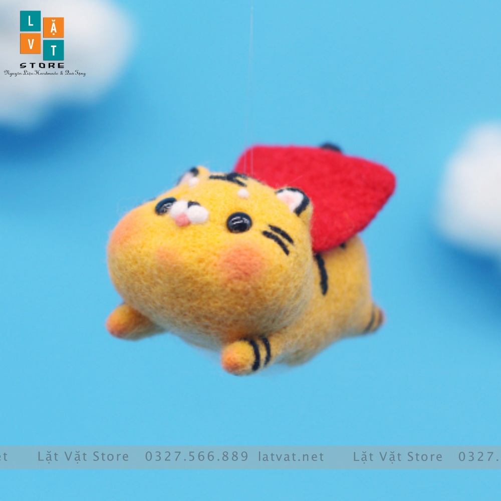 [Tết 2022] Bộ len chọc Hổ Nhâm Dần 2022 cực dễ thương, làm móc khoá từ len, needle felting tiger có hướng dẫn