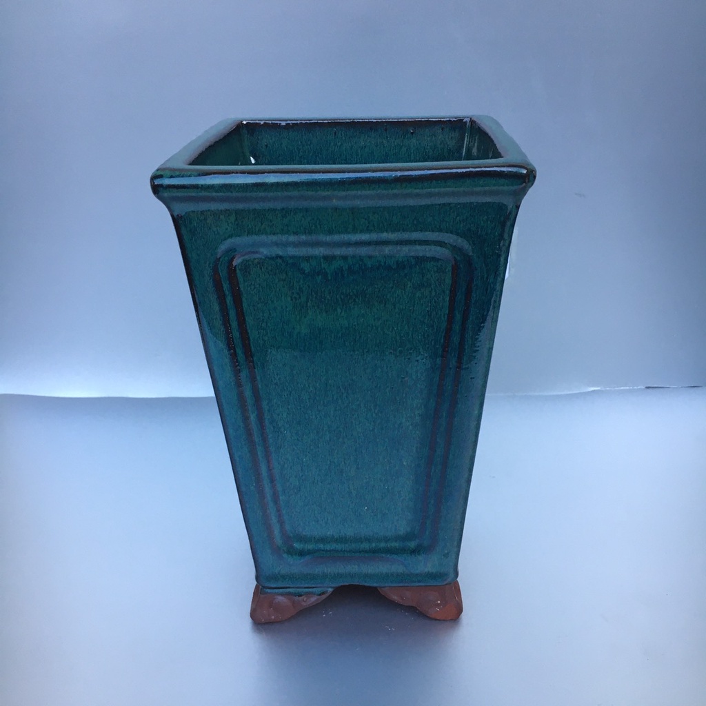 Chậu Vuông loe Xanh ngọc bonsai sen đá mini gốm Bát tràng 1 size SP384