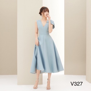 JANGMI - V327 VÁY XOÈ DÁNG DÀI NƠ VAI