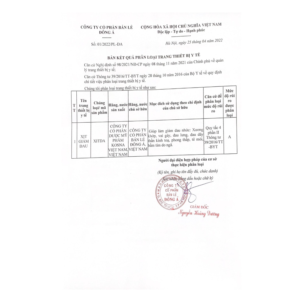 XITDA  - Xịt giảm đau xương khớp - Giúp giảm đau nhức xương khớp, vai gáy, đau dây thần kinh tọa, giảm sưng, tan bầm tím