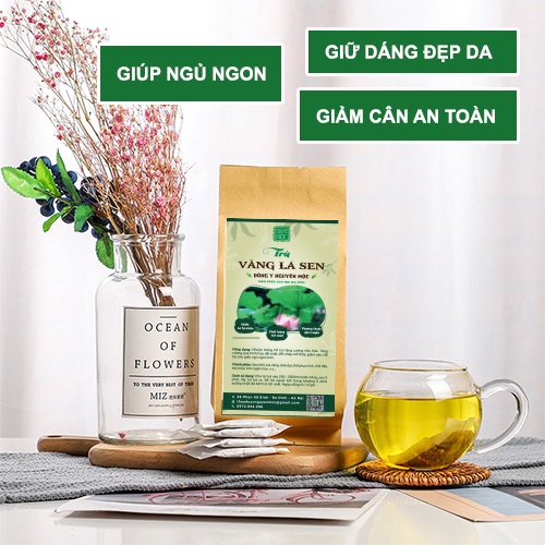 Trà vằng lá sen hỗ trợ giảm cân giữ dáng đẹp da giúp ngủ ngon thanh nhiệt giải độc đốt cháy mỡ thừa hiệu quả