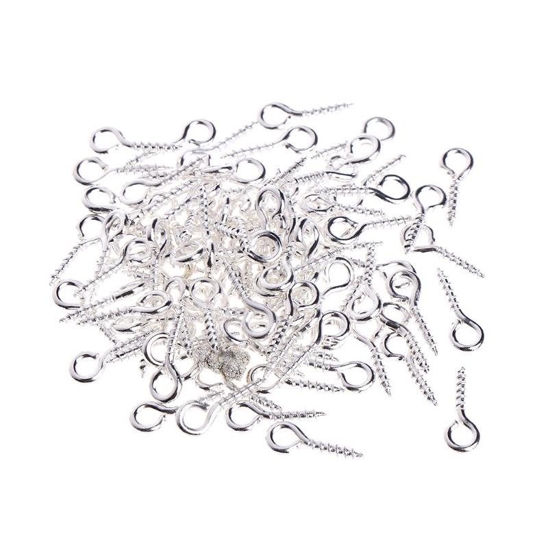 Set 100 Đinh Vít Mini Màu Vàng / Bạc Dùng Làm Trang Sức Diy