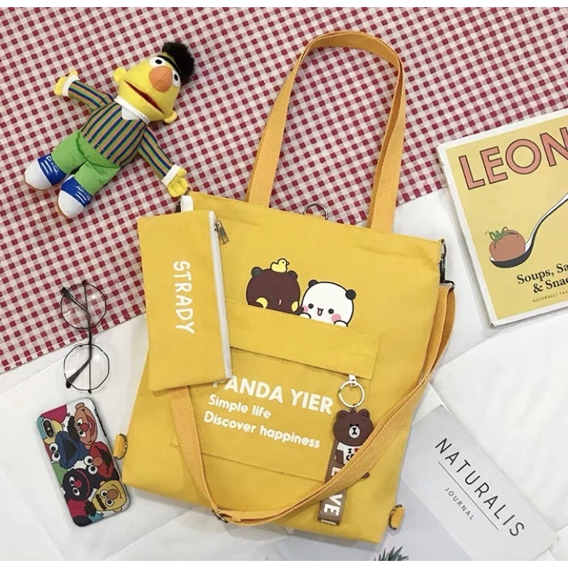 TOTE ĐEO 2 kiểu kèm bóp- Gấu thỏ kèm bóp- TT09