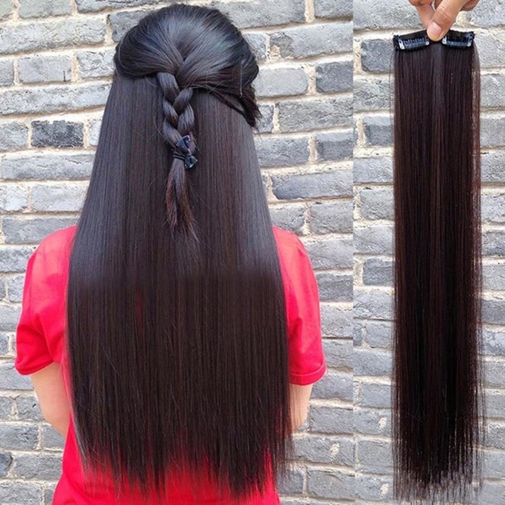 [Hàng mới về] Tóc giả nối dài dáng thẳng 2 kẹp siêu bền dùng hóa trang dành cho nữ