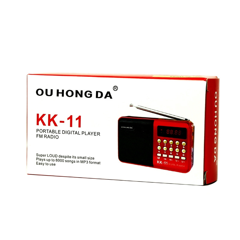 K11 FM Rechargeable Mini Portable Radio Handheld Digital FM USB TF MP3 Player Speaker