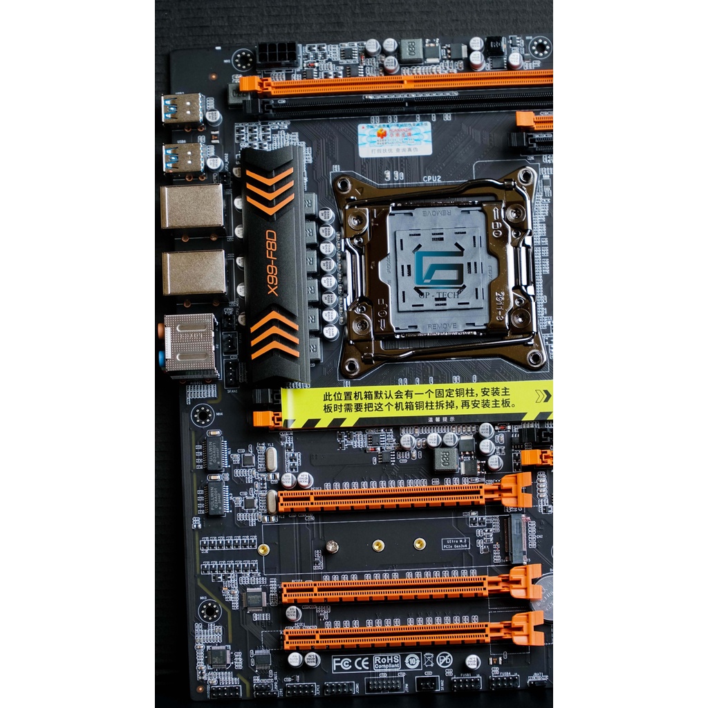Mainboard HUANANZHI X99 F8D chạy Dual 2 Cpu Xeon 8 Khe DDR4