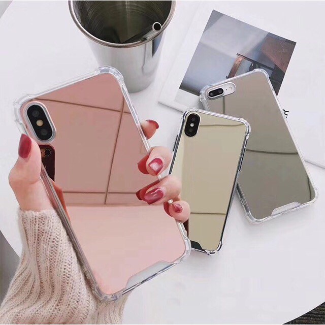 Ốp lưng Mirror Casing iPhone 8 Plus X XR Xs Max 10 6 6s 7 plus Shockproof Soft TPU Phone Protect Case Cover
