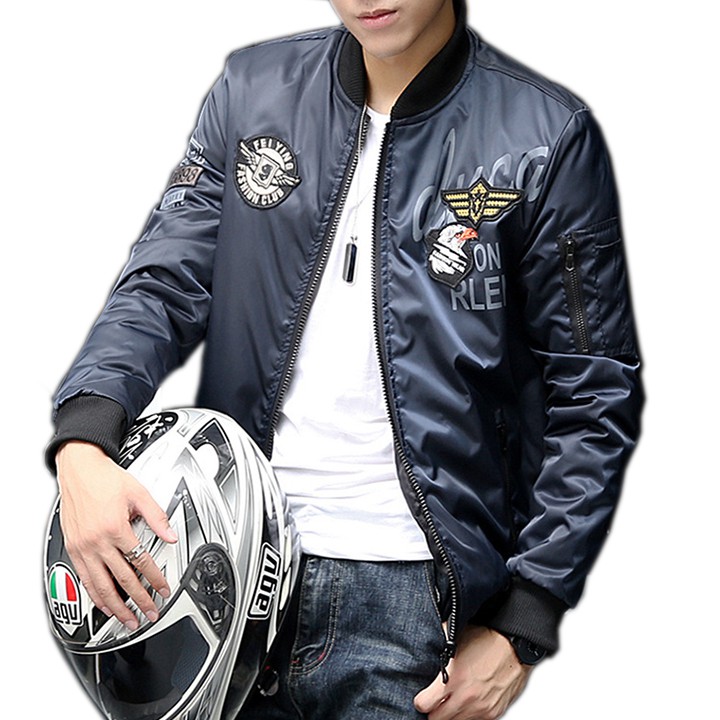 Áo khoác bomber nam kiểu pilot MA1 mặc được 2 mặt chần bông dày mặc ấm - AK2005