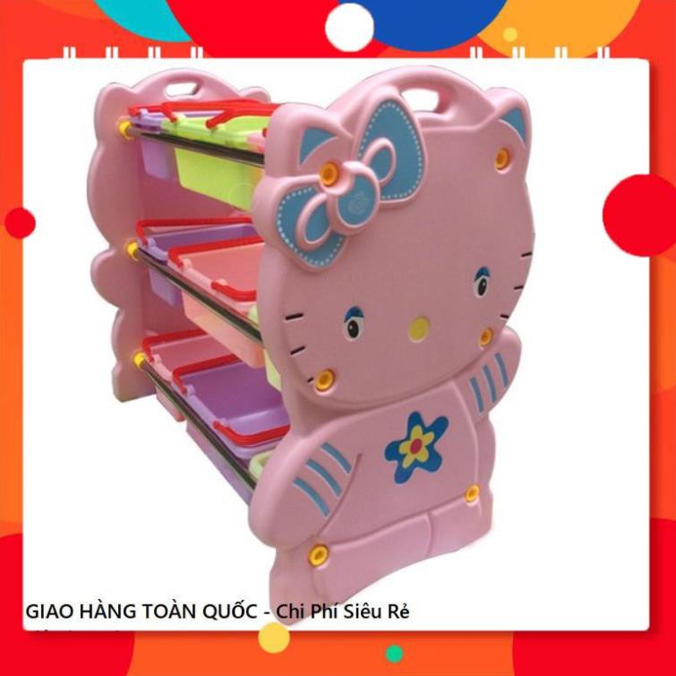 ( hàng giá rẻ )  Kệ nhựa đựng đồ chơi cho bé Hello Kitty ... Kệ đồ chơi đa năng