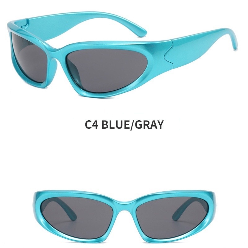 Kính Mát Thể Thao Tròng Gương Màu Sắc Kẹo Ngọt Phong Cách Steampunk Cho Nữ