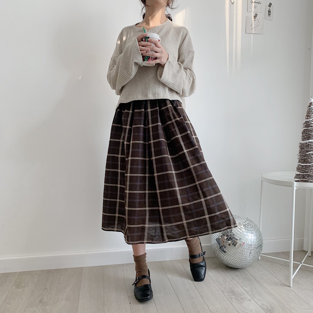 Chân váy Midi caro - SK45 1994closet | BigBuy360 - bigbuy360.vn