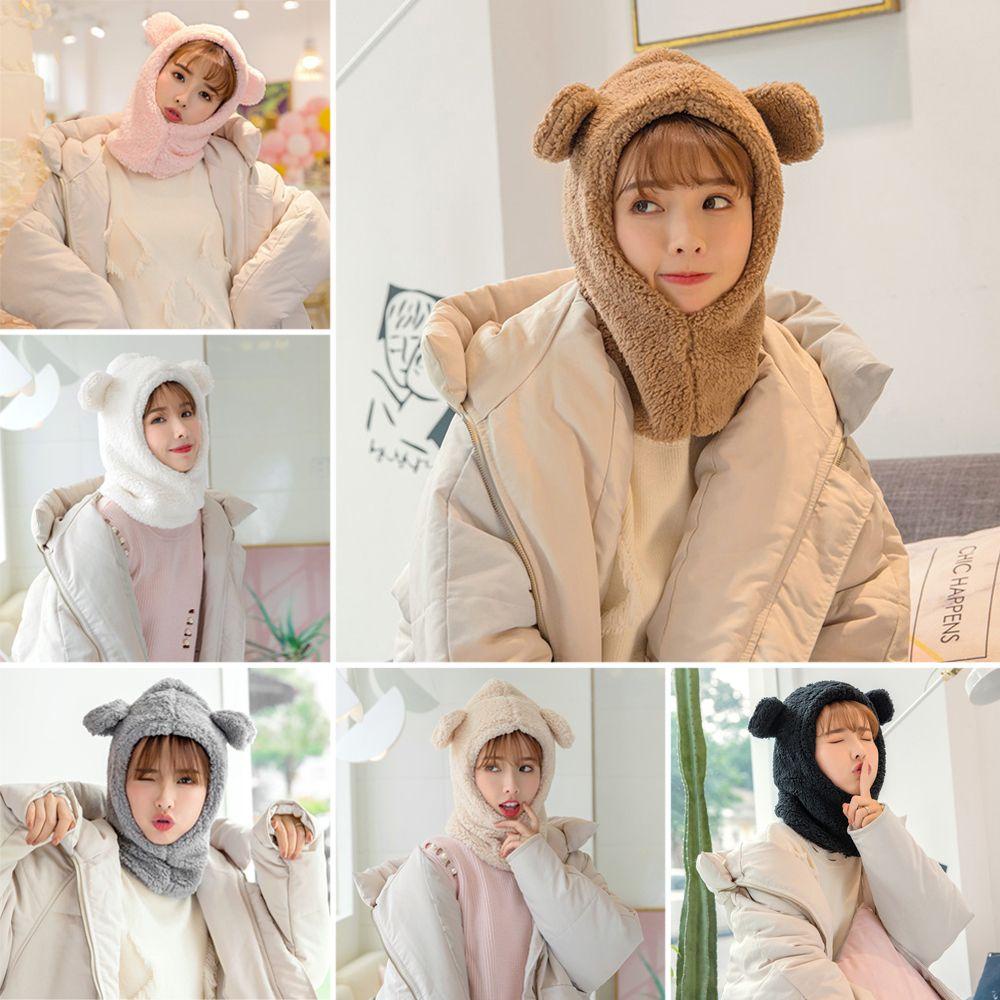 Mũ Len Tai Gấu Xinh Xắn Cho Nữ