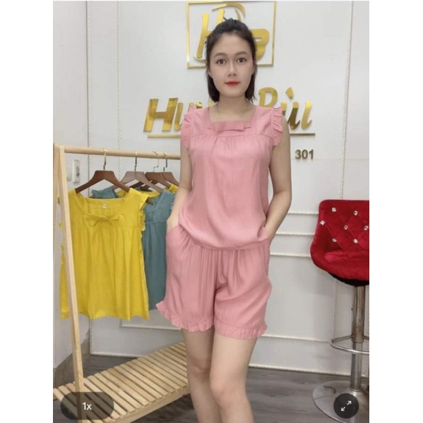 bộ đũi tơ mặc nhà dễ thương