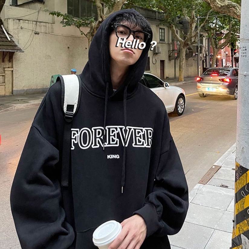 Áo Khoác Hoodie Nỉ Có Mũ Form Rộng FOREVER Nhiều Màu Unisex Nam Nữ Ulzzang HD07