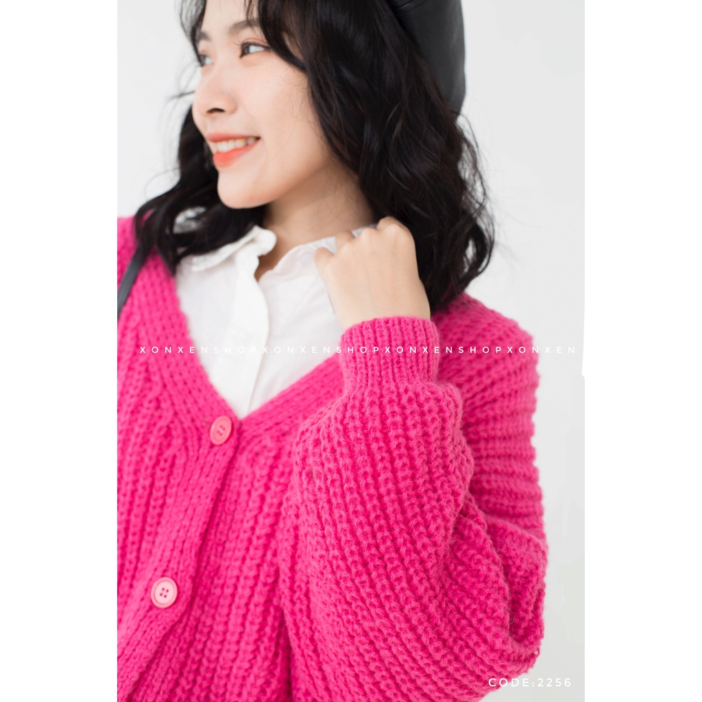 Áo khoác len nữ Áo cardigan chất len sợi tay phồng thời trang XONXEN SHOP freesize mã 2256
