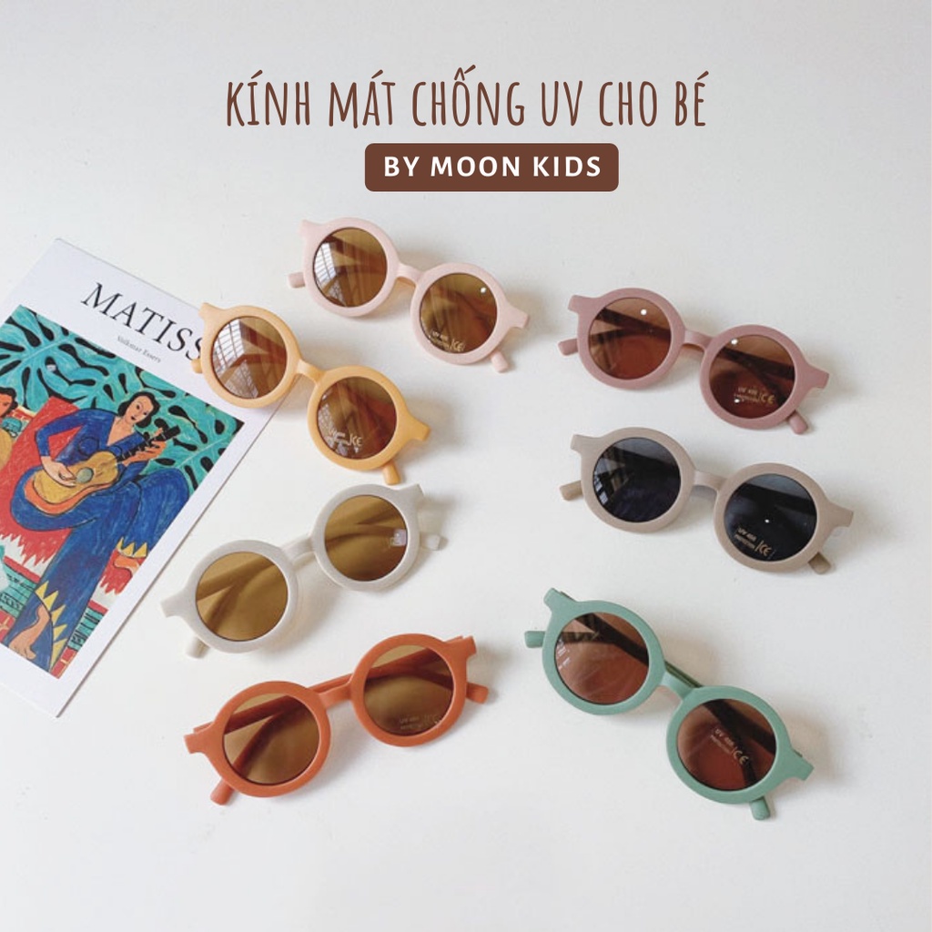 Kính mát chống UV phong cách Hàn Quốc cho bé trai, bé gái 1 - 8 tuổi - Moon kids fashion