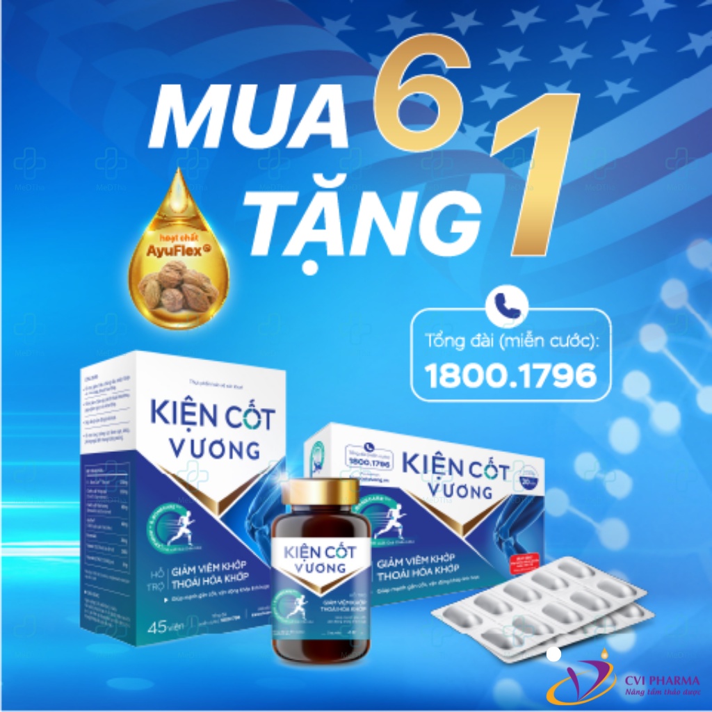 Kiện Cốt Vương - Viên Uống Bổ Xương Khớp, Giảm Đau, Tái Tạo Phục Hồi Sụn Khớp, Mạnh Gân Cốt
