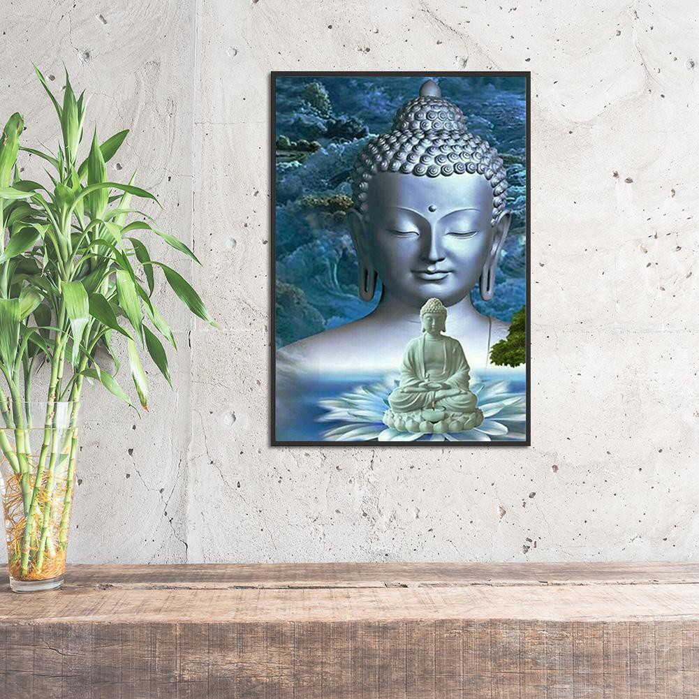 Bộ tranh thêu chữ thập đính đá 5D tự làm vẽ hình Đức Phật