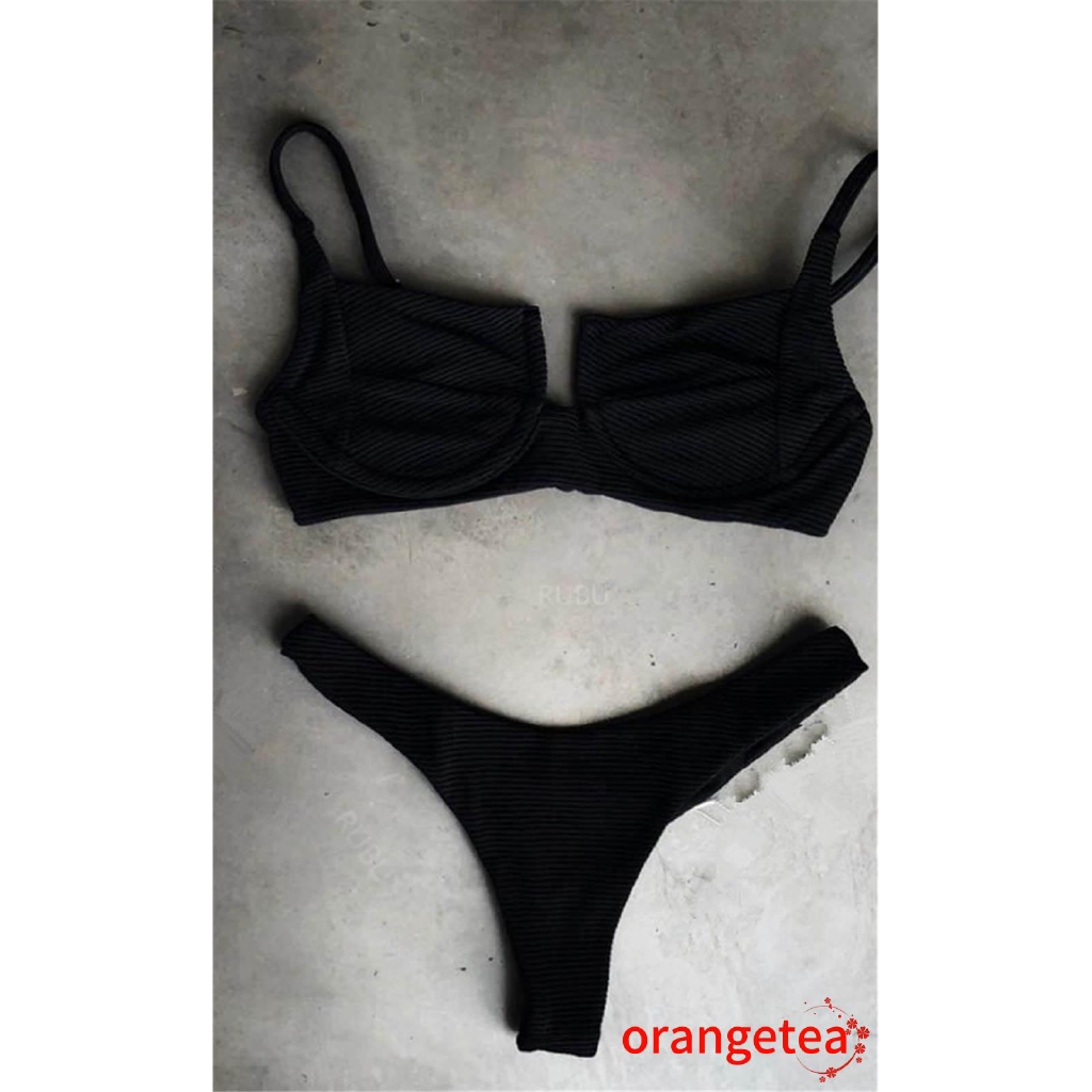 [Mã FASHIONWM19 hoàn 15% tối đa 30K xu đơn 150K] Set đồ bơi nữ 2 mảnh thiết kế màu trắng/ đen trơn đơn giản | BigBuy360 - bigbuy360.vn