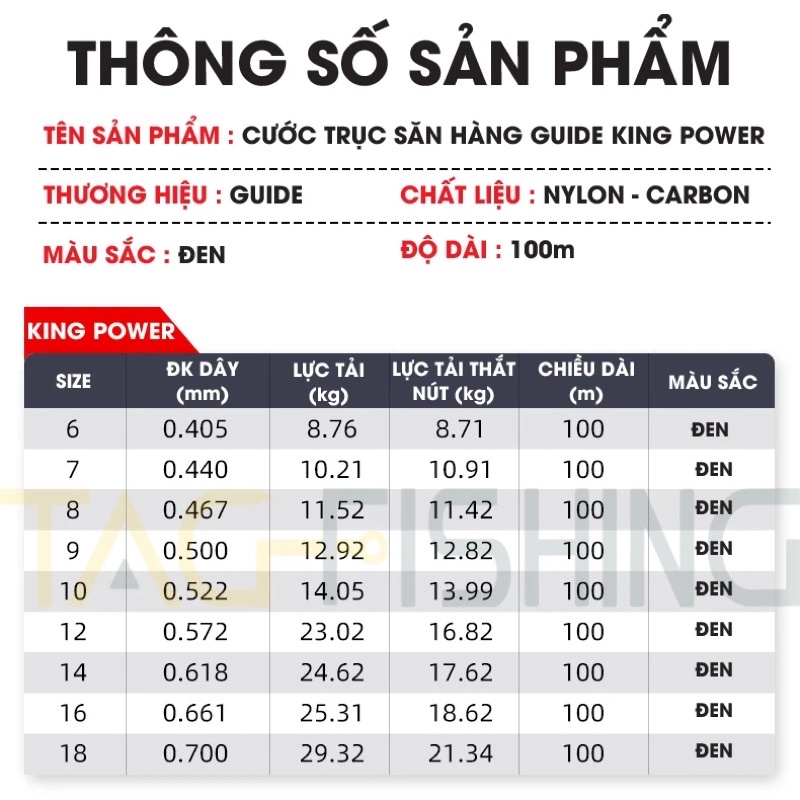 Cước Trục Săn Hàng GUIDE KING POWER 100M - Chính Hãng