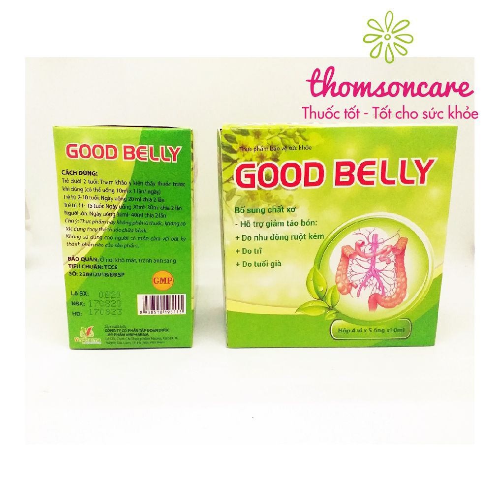 Bổ sung chất xơ cho người nóng trong, giảm táo bón - Good Belly - Hộp 20 ống uống