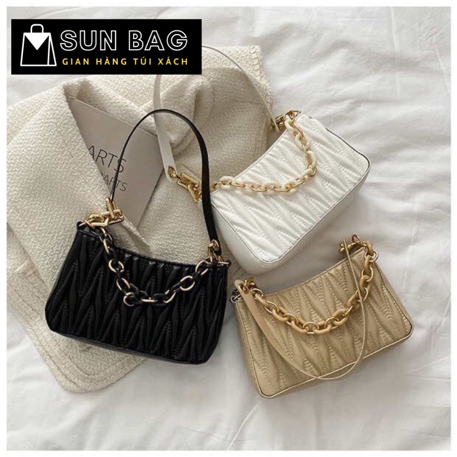 Túi xách nữ đeo chéo, đeo hông, ngực túi đi chơi, đi học, da cao cấp size 22cm SB039