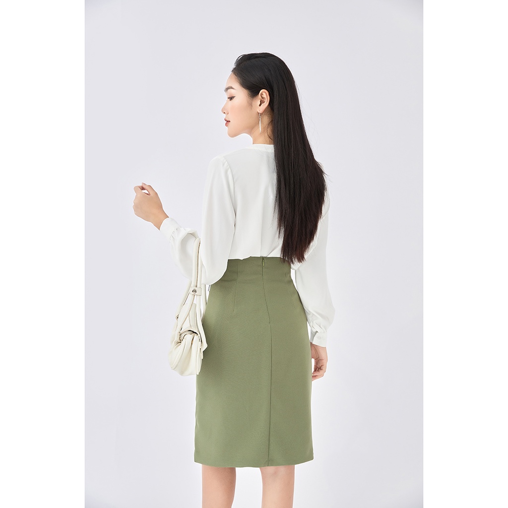 Áo sơ mi nữ công sở 20sexy by 20AGAIN thiết kế dài tay xếp ly ngực ASA1321