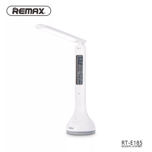 Đèn Để Bàn REMAX RT-E185: Đèn bàn LED tích điện chống cận 3 chế độ sáng - Hiển thị Ngày,Giờ,Nhiệt độ và Có báo thức