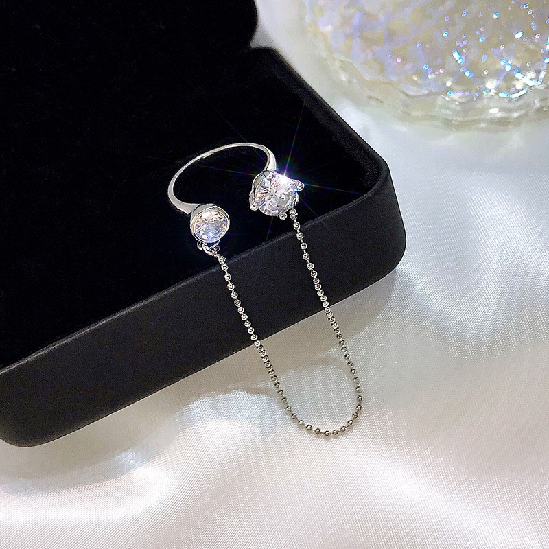 Nhẫn Đính Hôn Kim Cương Pha Lê Bướm Phong Cách Thời Trang Hàn Quốc Cho Nữ