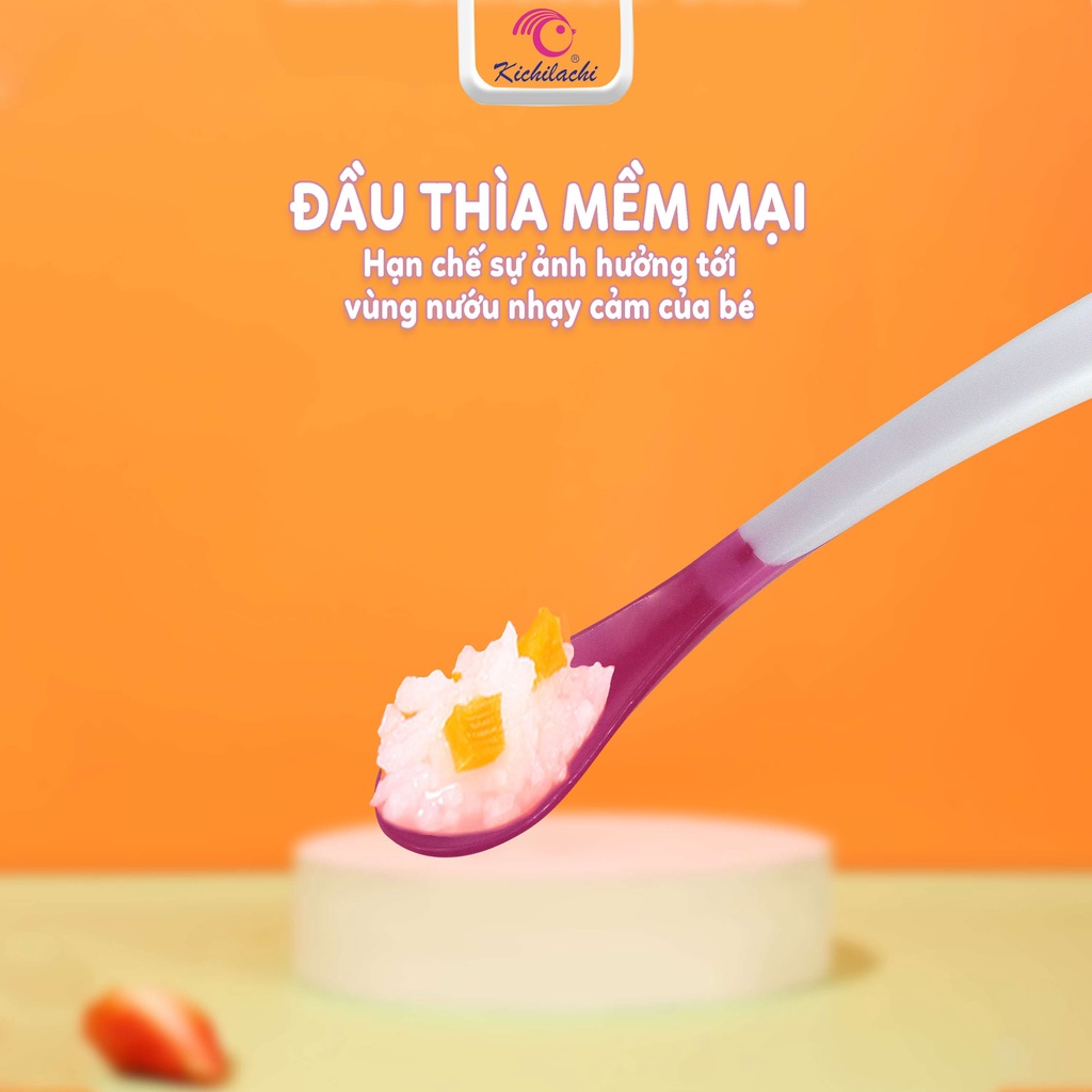 Bộ 4 Thìa Báo Nóng, Muỗng Cảm Ứng Nhiệt Kichi Cho Bé (Màu Ngẫu Nhiên) - Pupu Kids Shop