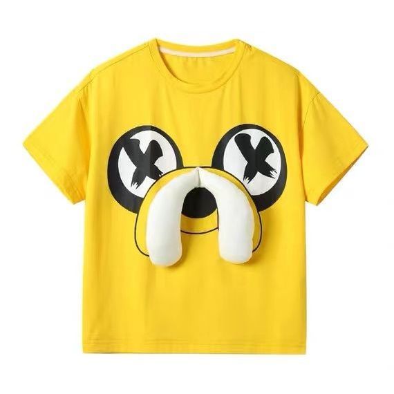 Đầm Thun Ngắn Tay Họa Tiết Hoạt Hình Thời Trang Mùa Hè Hàn Quốc 2023 Dành Cho Nữ