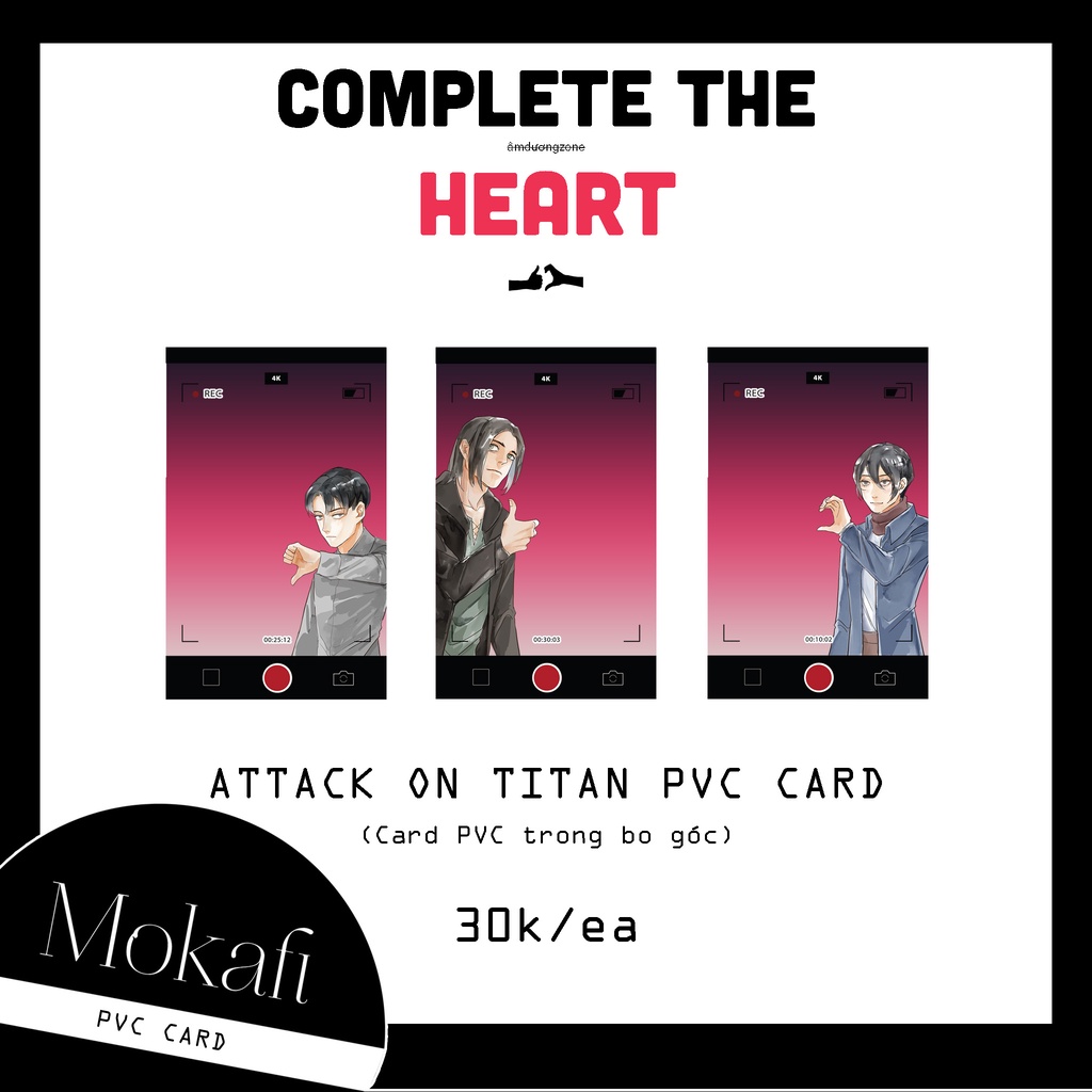 PVC Card trong in hình nhân vật Attack on Titan