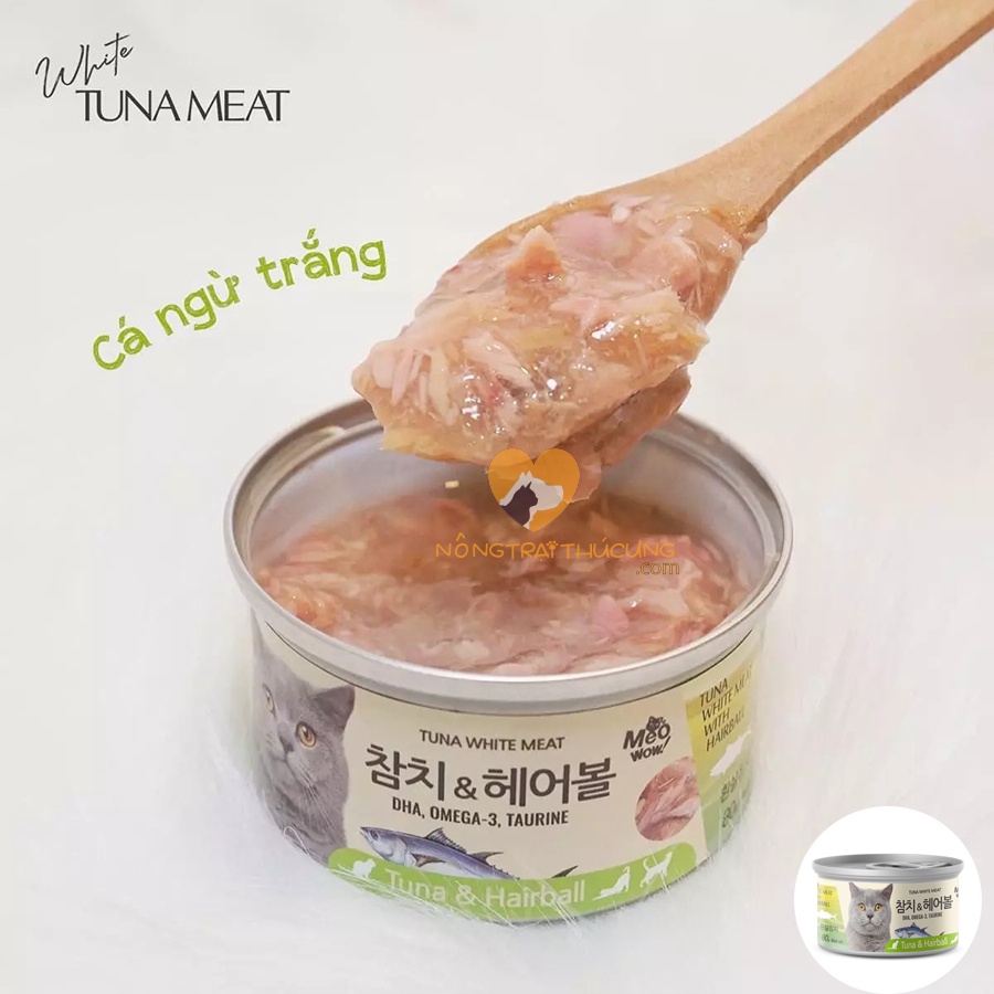 Pate Cho Mèo MeoWow Hàn Quốc Lon 80gr - ĐỦ 6 VỊ - Pate mèo mọi lứa tuổi
