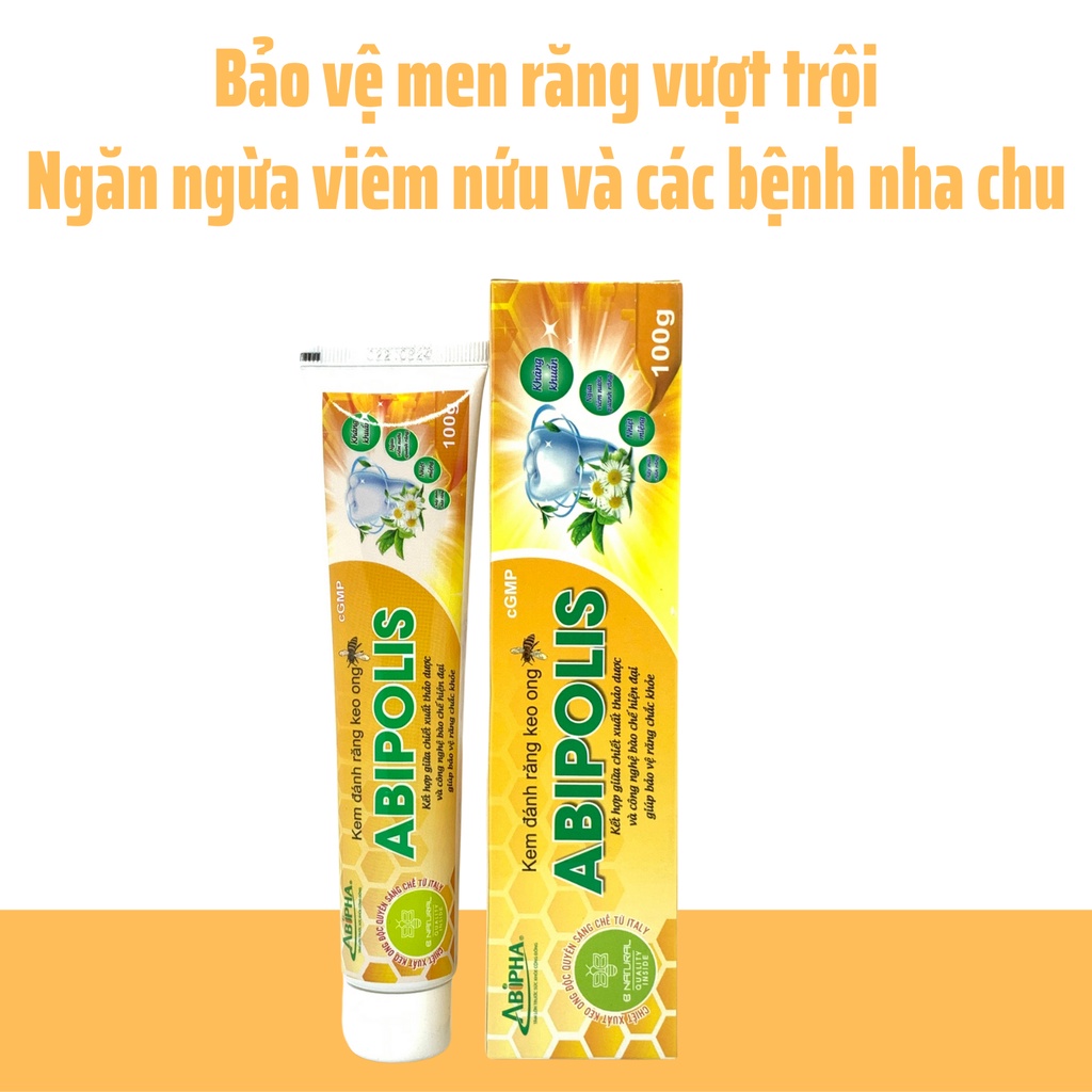 Kem đánh răng keo ong Abipolis thành phần dược liệu tự nhiên 100g