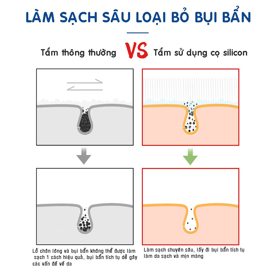 Dây đai chà kì cọ lưng 2 mặt bằng silicon đa năng tẩy da chết khi tắm