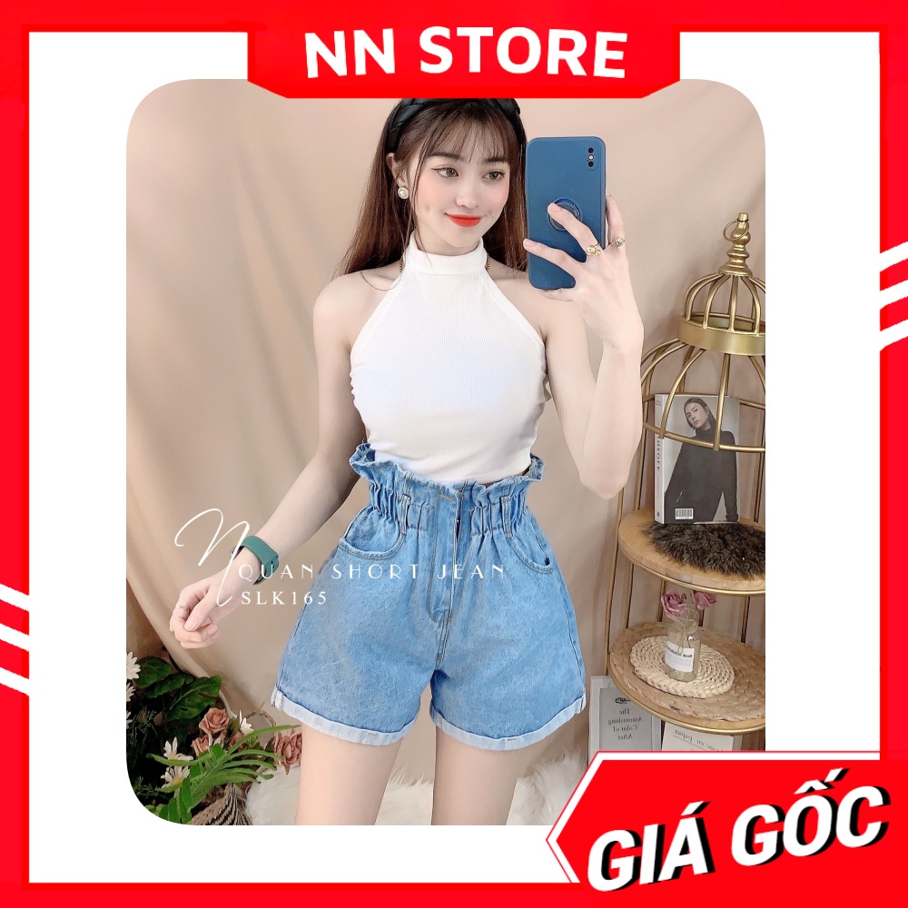 Quần short jean nữ Quần đùi nữ chất jean cao cấp phom chuẩn thêu chữ dễ thương SLK165
