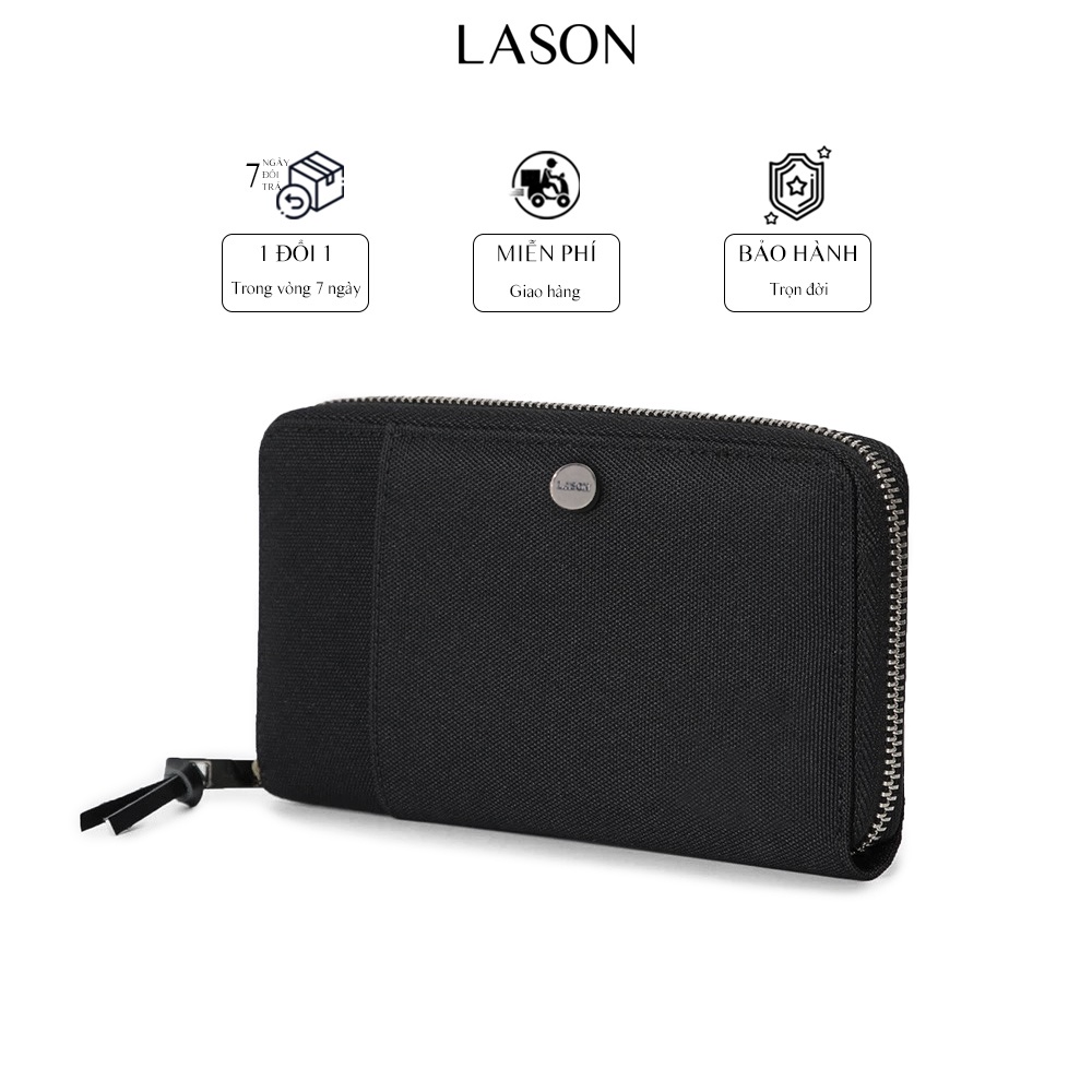 Ví Vải Đựng Tiền ZIPPER Canvas Polyester Nhập Khẩu Cao Cấp Chống Thấm Nước Unisex Nam Nữ Chính Hãng LASON