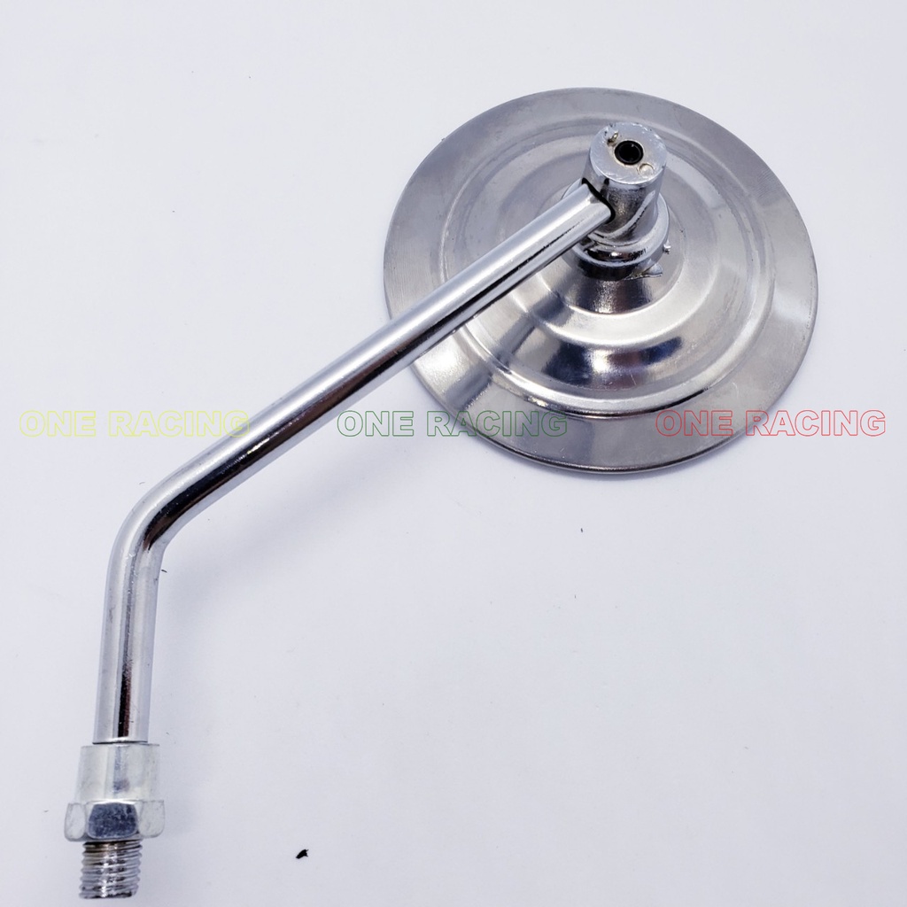 1 Gương chiếu hậu tròn inox kính xe máy chân ốc 10li thuận gắn bên trái các dòng xe hiện nay