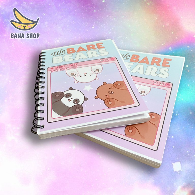 Sổ tay lò xo A5 bullet journal anh em gấu We Bare Bears Chúng tôi đơn giản là gấu 100 trang